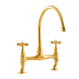 Traditional Kitchen Bridge Mixer Tap - Porcelain Levers - October Sale - Half Price !