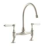Traditional Kitchen Bridge Mixer Tap - Porcelain Levers - October Sale - Half Price !