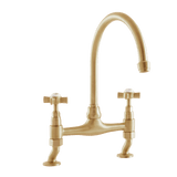 Traditional Kitchen Bridge Mixer Tap - Porcelain Levers - October Sale - Half Price !