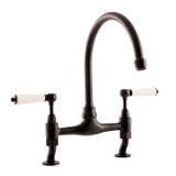 Traditional Kitchen Bridge Mixer Tap - Porcelain Levers - October Sale - Half Price !