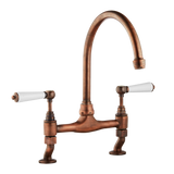 Traditional Kitchen Bridge Mixer Tap - Porcelain Levers - October Sale - Half Price !