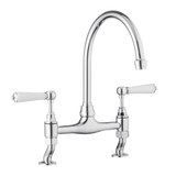 Traditional Kitchen Bridge Mixer Tap - Porcelain Levers - October Sale - Half Price !