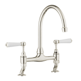 Traditional Kitchen Bridge Mixer Tap - Porcelain Levers - October Sale - Half Price !