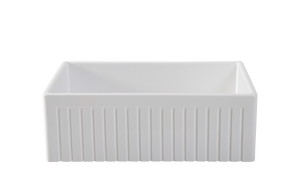 Narrow Fluted Single Bowl Fireclay Farmhouse Sink 761mm