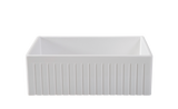 Narrow Fluted Single Bowl Fireclay Farmhouse Sink 761mm