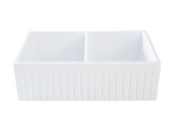 Narrow Double Fluted Fireclay Sink - 833